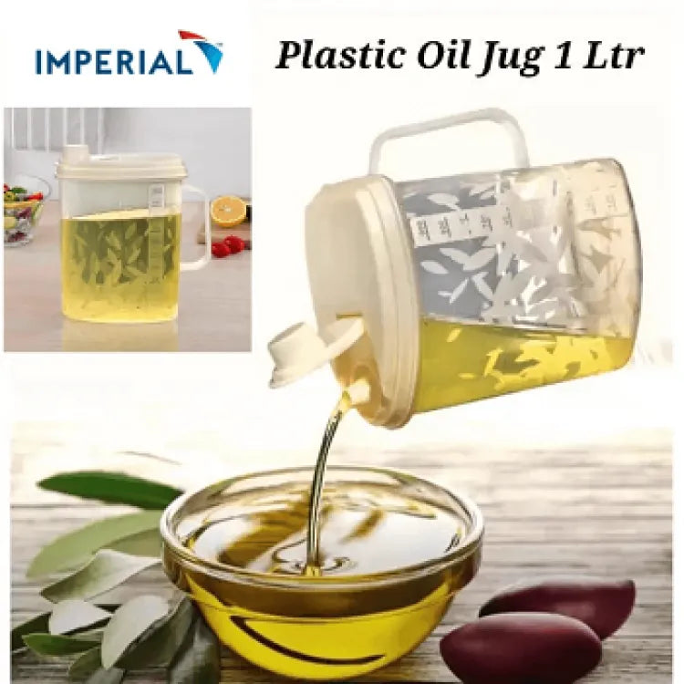 Oil Jug Plastic (1 Liter) Plastic Oil Jug High quality beautiful design, Cooking Essentials - Deliverrpk