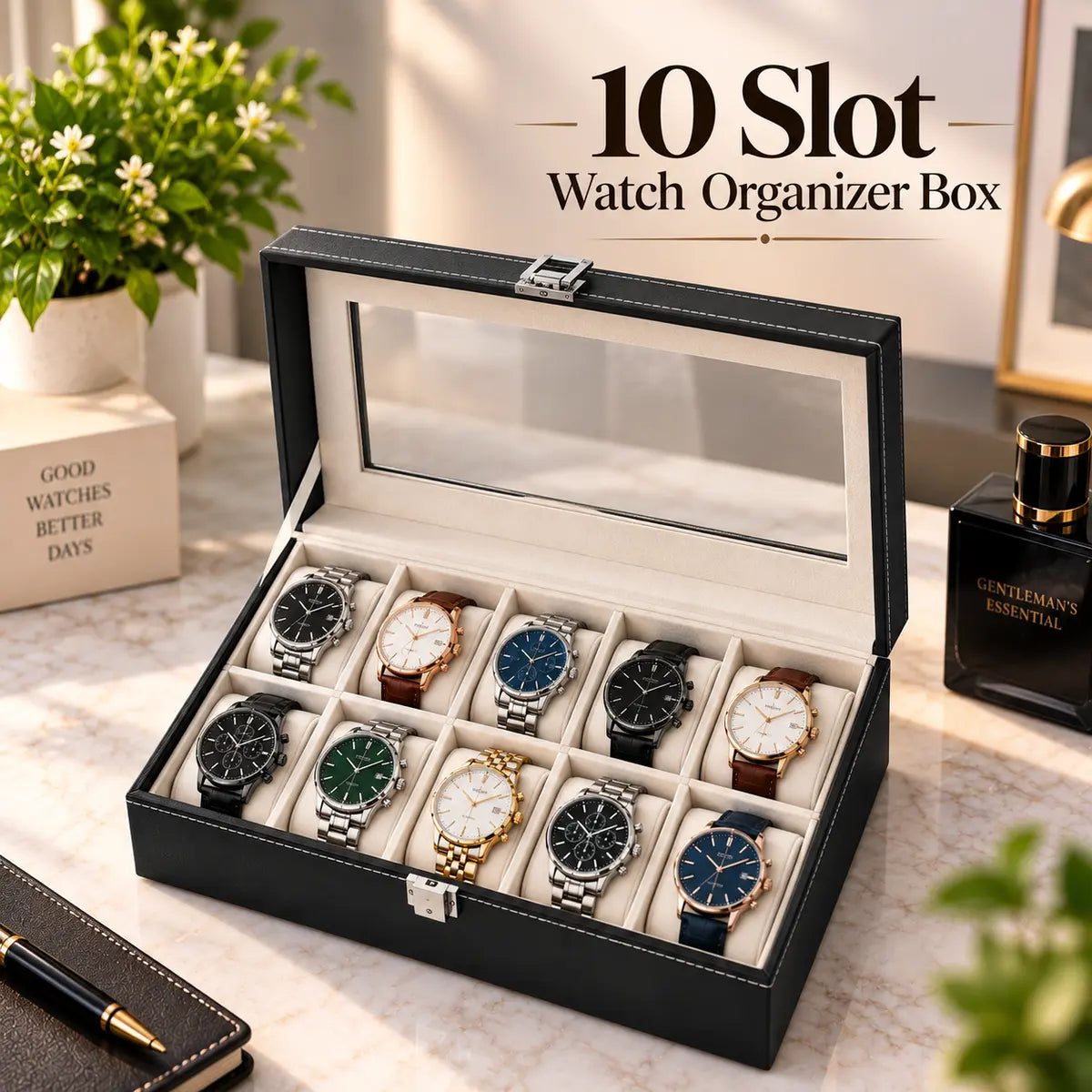 Wrist Watch Organizer Box (10 Slot) - Deliverrpk