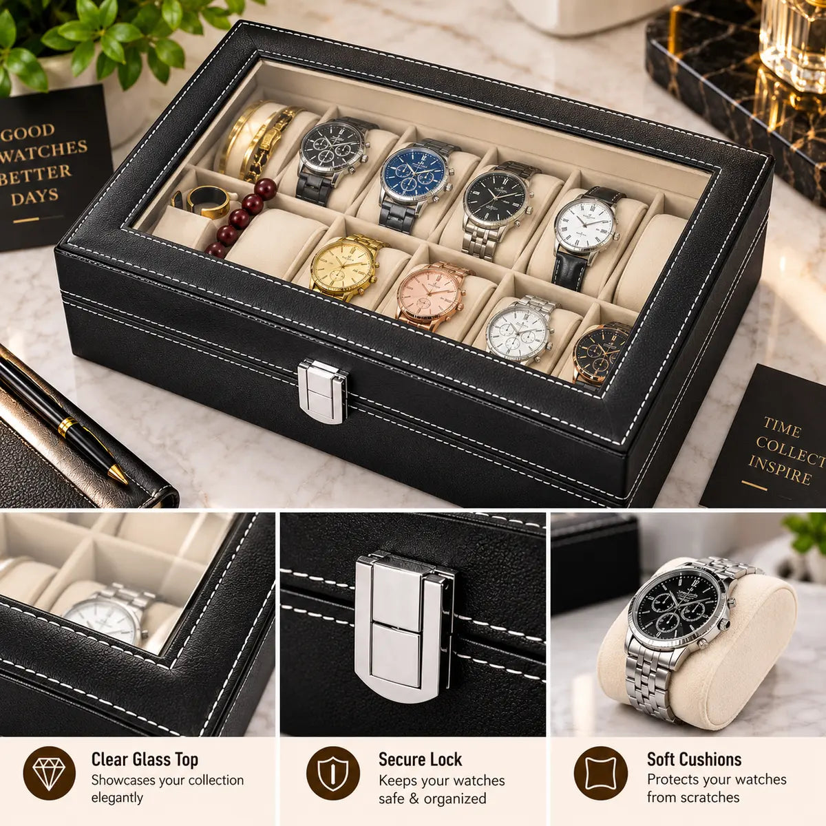 Wrist Watch Organizer Box (10 Slot) - Deliverrpk