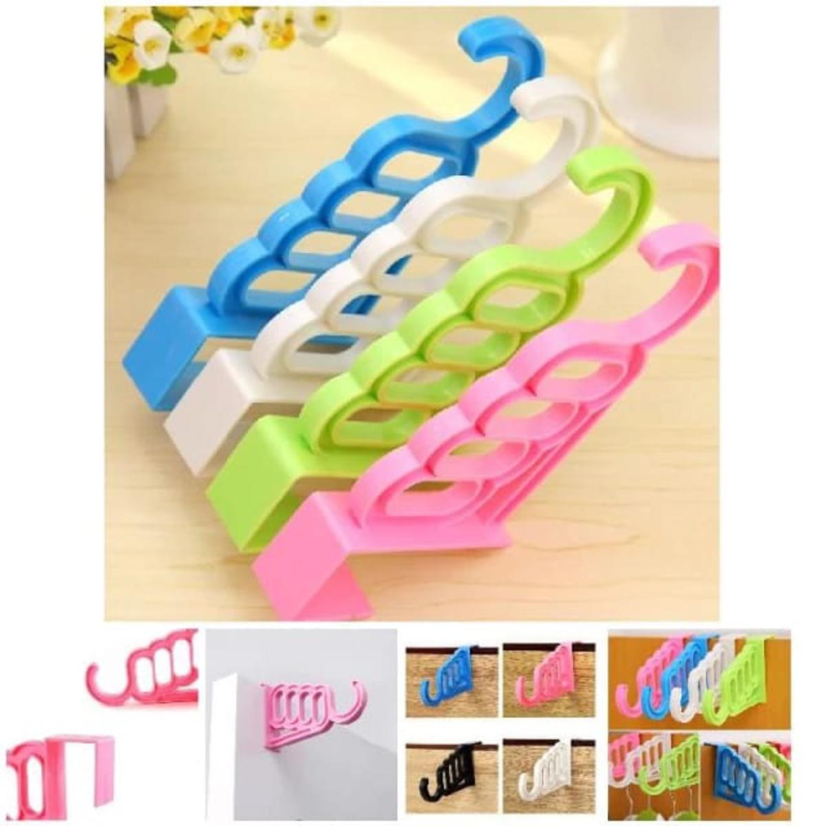 Multi-Functional 4-Hole Clothes Hanger Drying Rack Over the Door Clothes Hook Wardrobe Organizer - Deliverrpk