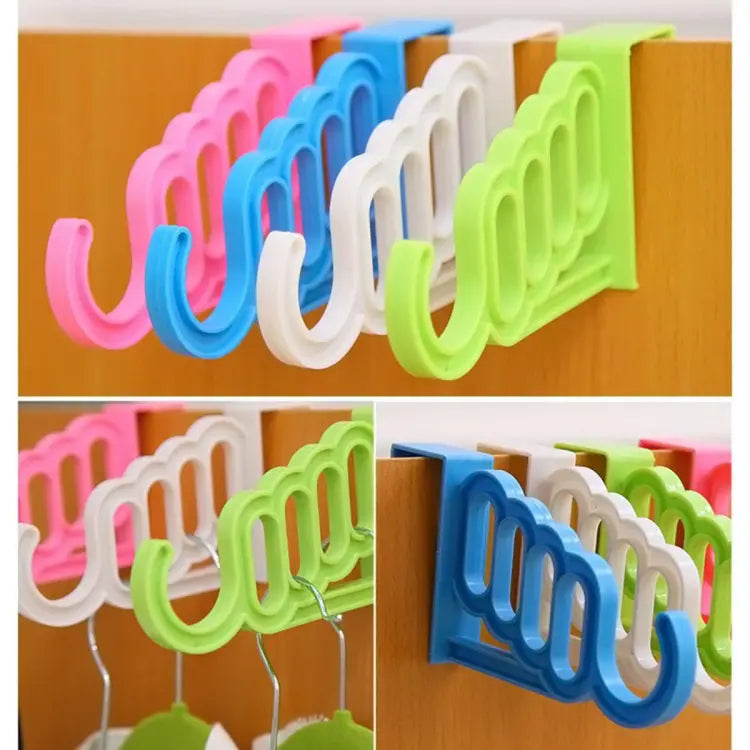 Multi-Functional 4-Hole Clothes Hanger Drying Rack Over the Door Clothes Hook Wardrobe Organizer - Deliverrpk