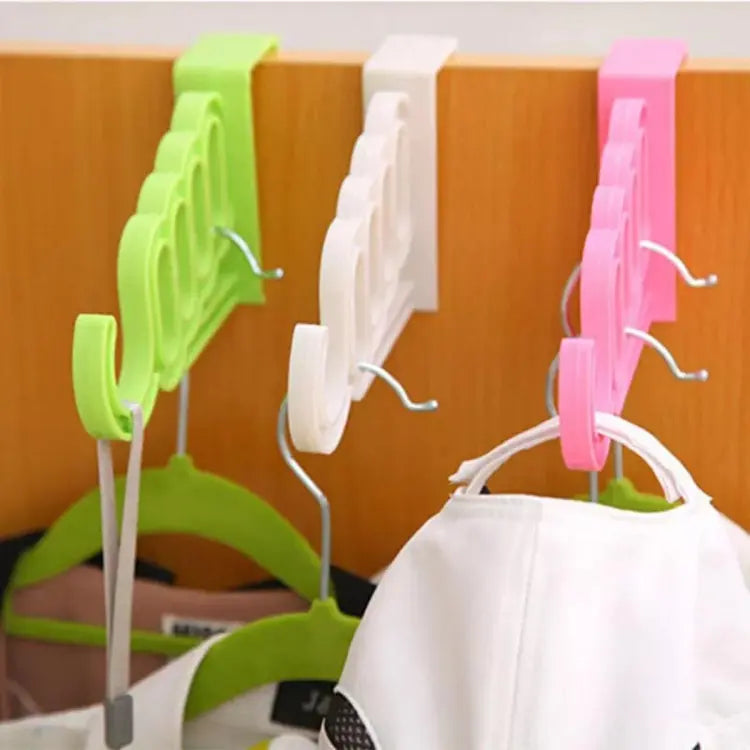 Multi-Functional 4-Hole Clothes Hanger Drying Rack Over the Door Clothes Hook Wardrobe Organizer - Deliverrpk