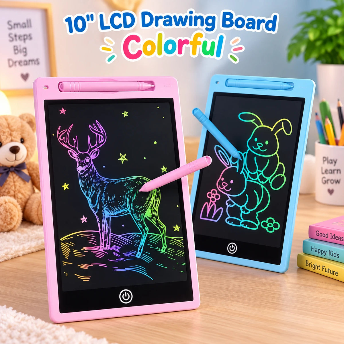 10 inch LCD Writing Tablet Multicolor Screen Erasable Writing Board