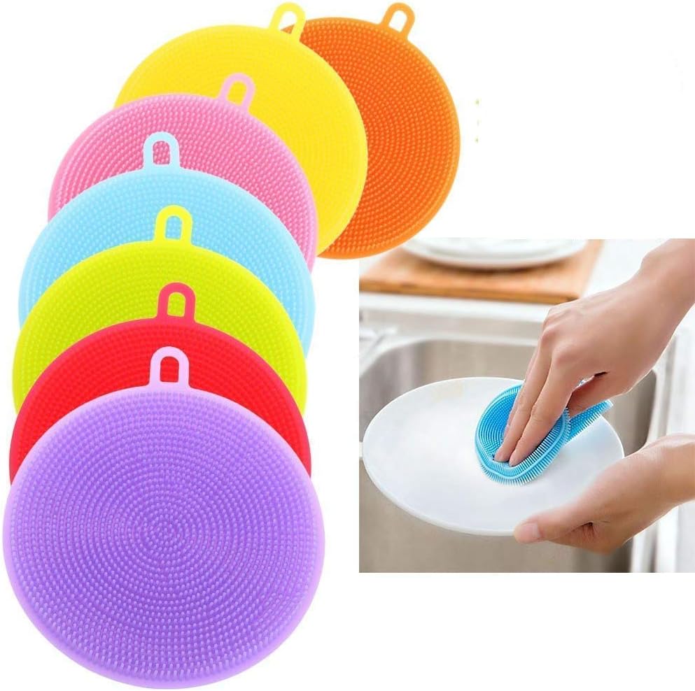 Pack of 3 2020 New Multi-Purpose Silicone DishWasher Sponge Multi Color - Deliverrpk