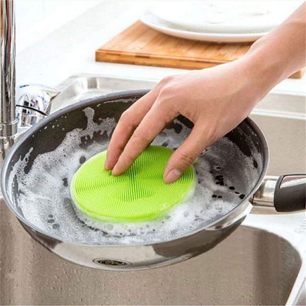 Pack of 3 2020 New Multi-Purpose Silicone DishWasher Sponge Multi Color - Deliverrpk