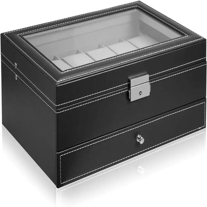12 Slot Watch and Sunglasses Organizer for Men — Jewelry Display Watch Box