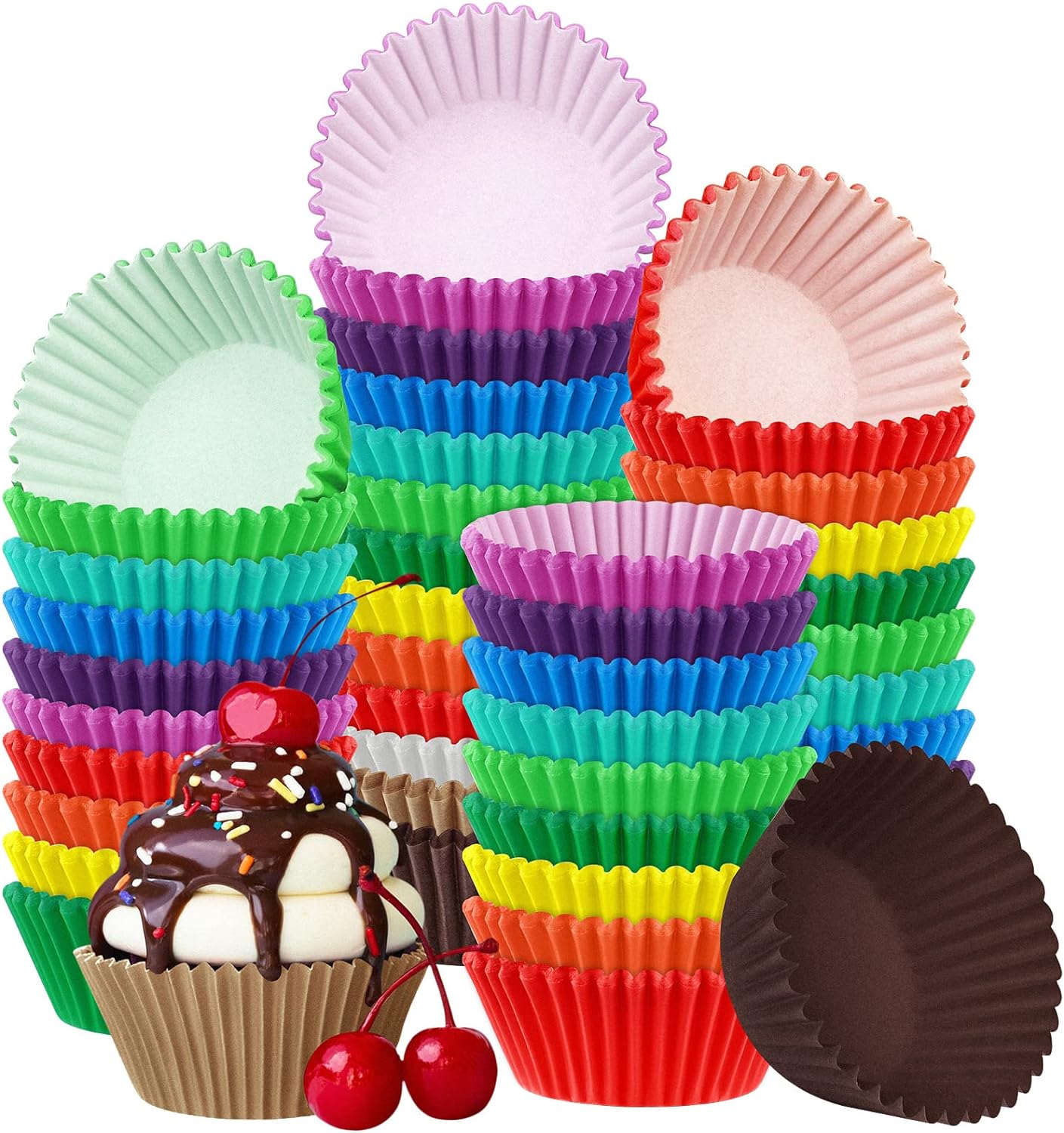 Cupcake Muffin Paper Liner Baking Cups - 100 Pcs - Multicolor - Deliverrpk