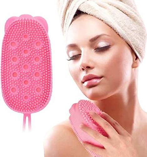 Silicone Body Scrubber Bath Sponge - 2 in 1 Exfoliating Body Brush Loofah Shower Sponge for Women Men and kids Deliverrpk