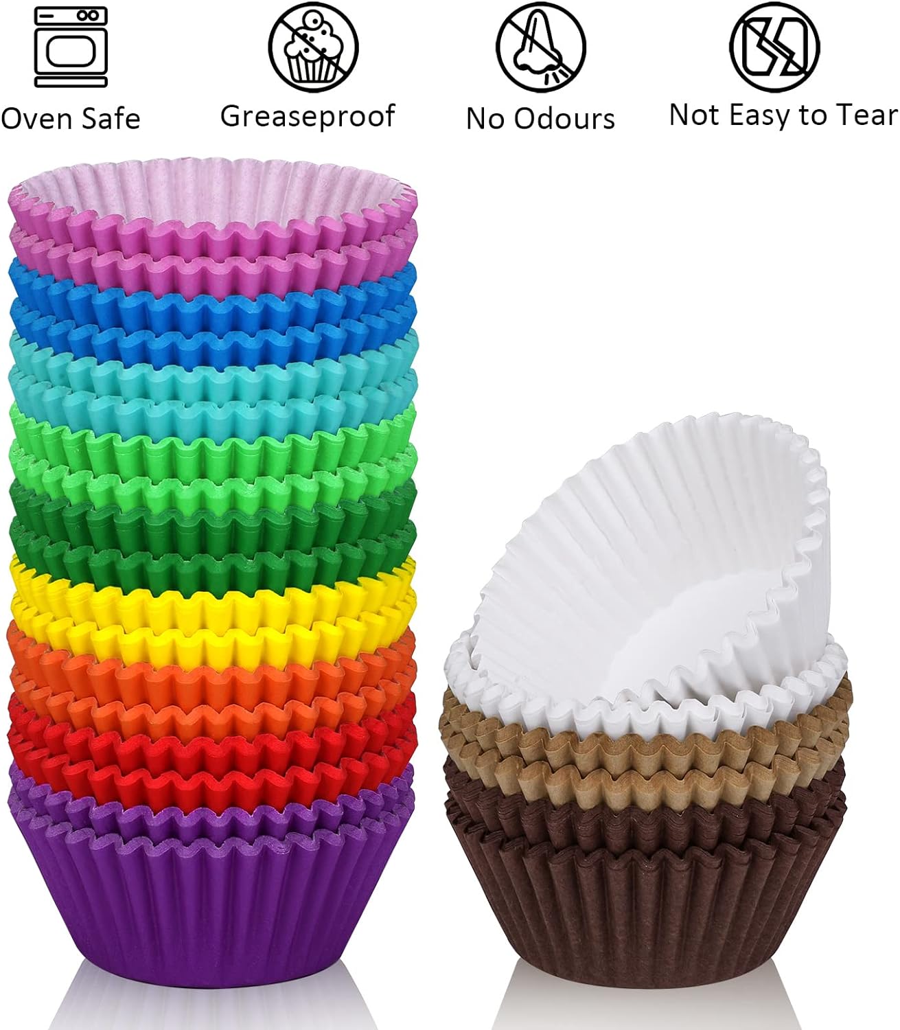 Cupcake Muffin Paper Liner Baking Cups - 100 Pcs - Multicolor - Deliverrpk