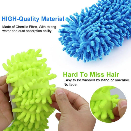 Washable Dust Mop - Multi-Function Dust Duster Mop Slippers Shoes Cover Soft Washable Reusable 1 Pc - Deliverrpk