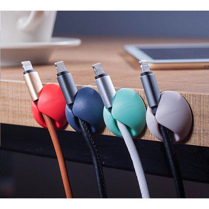 6 Pcs Round Clip Phone Cable Wire Winder Desktop Mouse Earphone Tidy Organizer USB Wire Cord Fixer Holder Management Office House Desk Organizer Clicks Deliverrpk