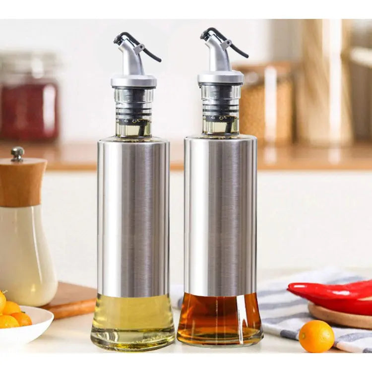 Oil Bottle for Kitchen 300ml Stainless Steel Oil Bottle - Deliverrpk