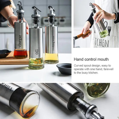 Oil Bottle for Kitchen 300ml Stainless Steel Oil Bottle - Deliverrpk