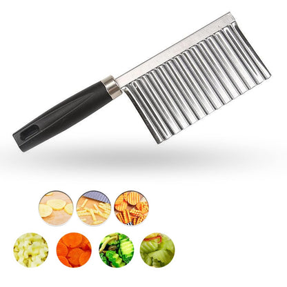 Crinkle fries cutter knife with handle - stainless steel high quality - Deliverrpk