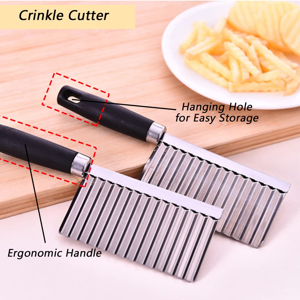 Crinkle fries cutter knife with handle - stainless steel high quality - Deliverrpk