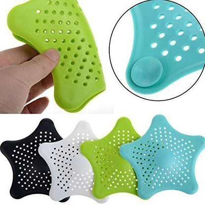 Silicone Rubber Five-pointed Star Sink Filter Sea Star Drain Cover Sink Strainer Leakage Filter for Kitchen and Bathroom - Deliverrpk