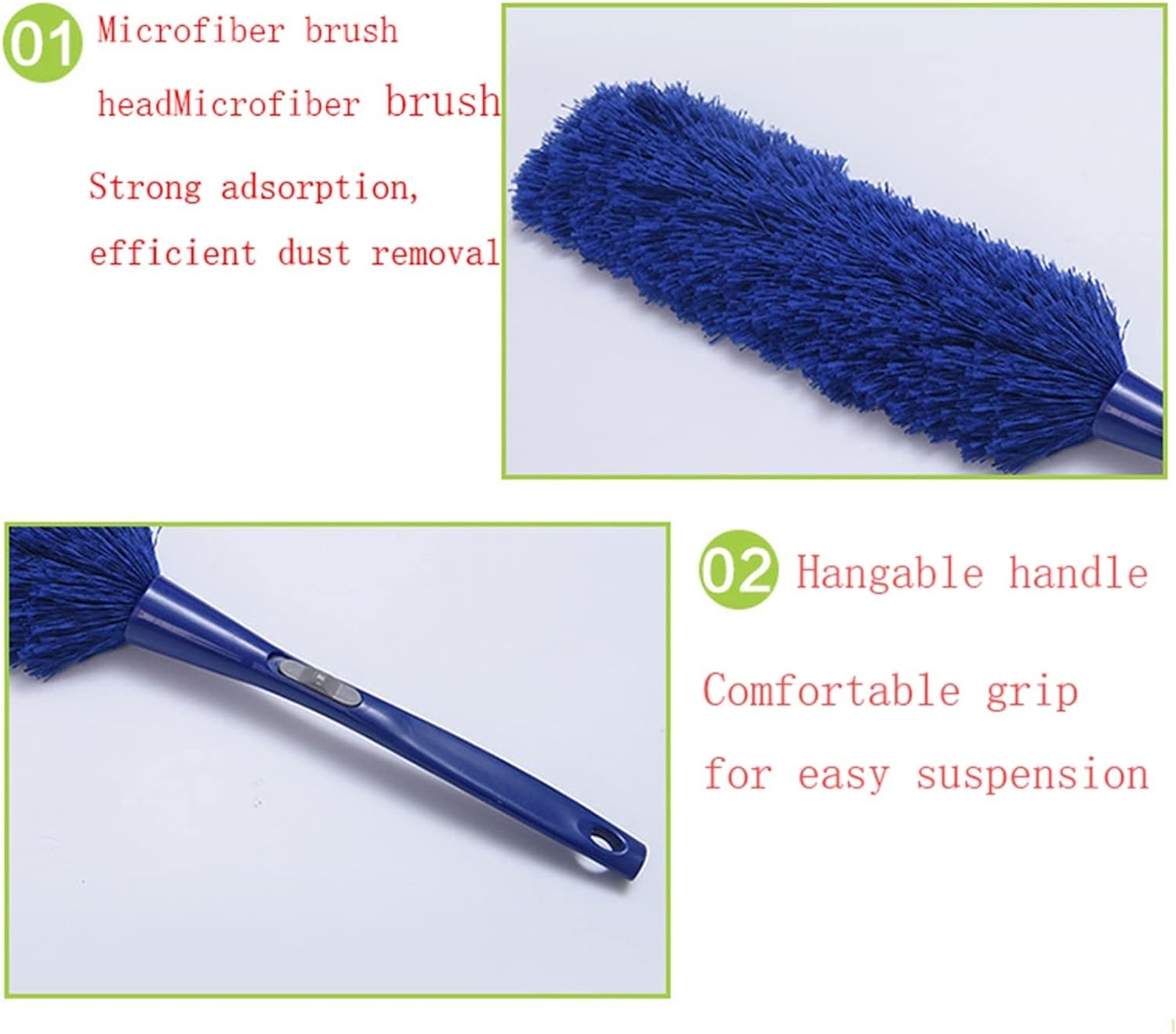 Feather Duster, Washable Anti Static Duster with Soft Microfiber for Cleaning, Home Furniture, Car Cleaning Tool Deliverrpk