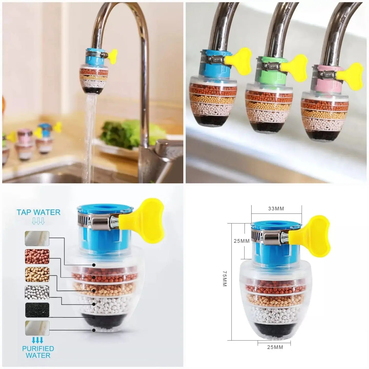 5 Layer Water Purifier Filter Faucet - Water Tap And Water Clean Purifier Filter - Deliverrpk