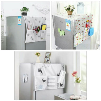 Anti-dust Waterproof Oil-proof Refrigerator Fridge Cover With 6 Pockets Organizer - Deliverrpk