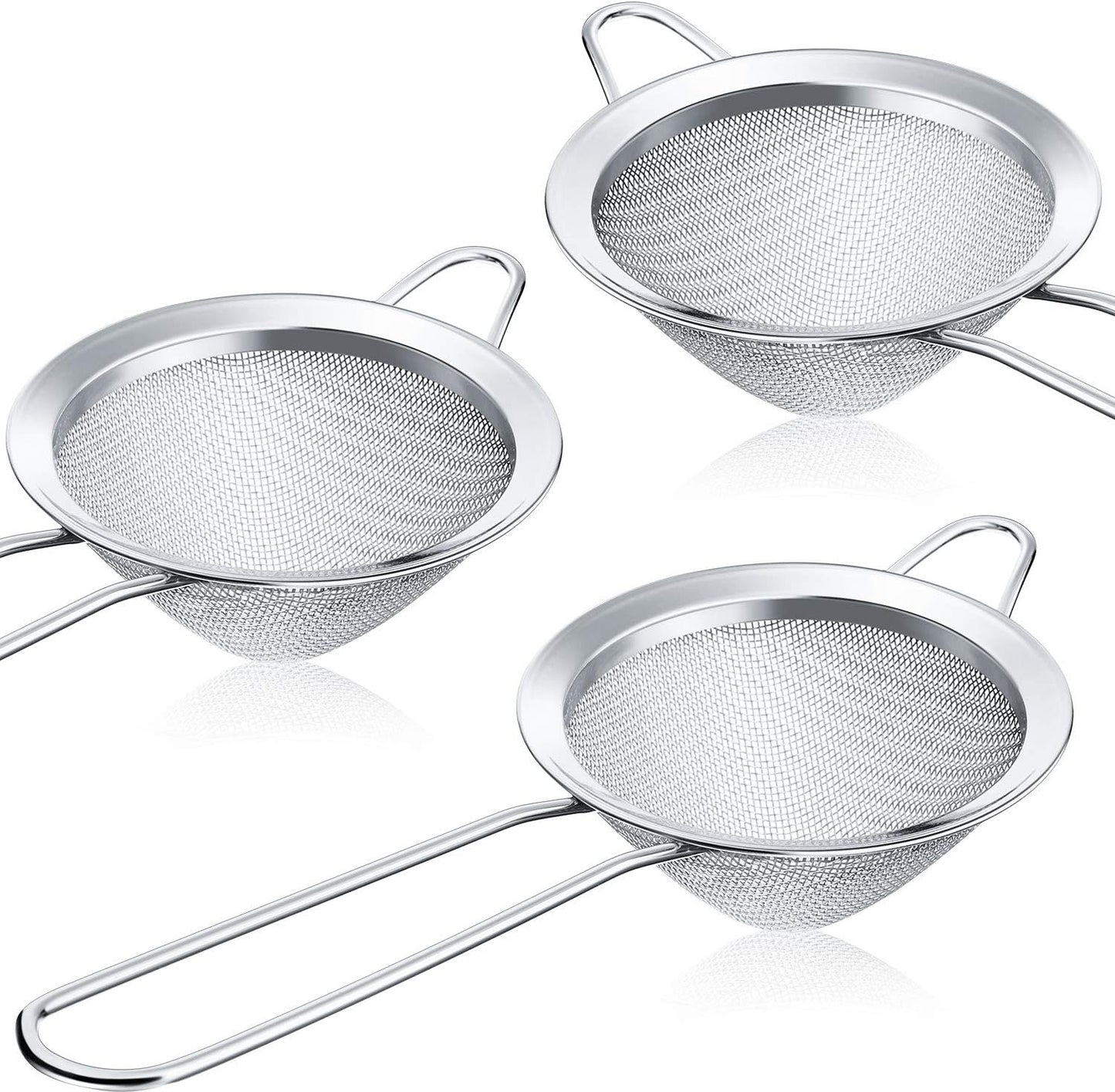 Pack of 3 - Steel Mesh Tea Strainer - Silver Kitchen Tools and Accessories - Deliverrpk