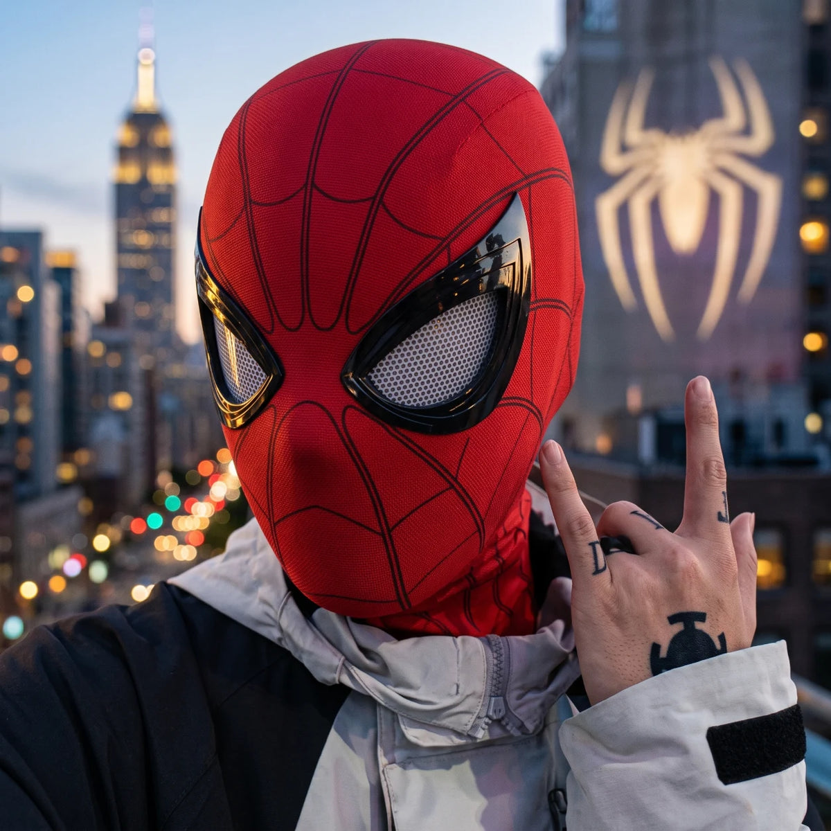 Realistic Spiderman Mask With Moving Eyes for kids superhero dress up