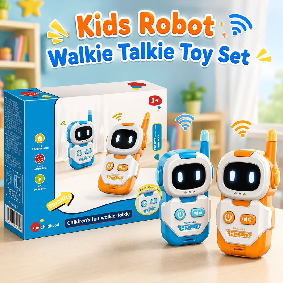 Kids Robot Walkie Talkie Toy Set (CY-8048B)