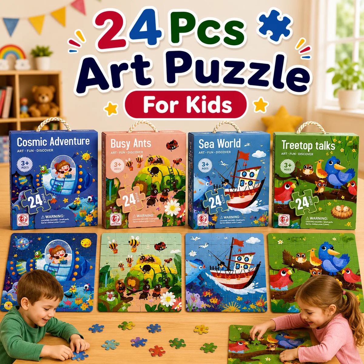24 Pcs Art Puzzle for Kids (Random | 8862)