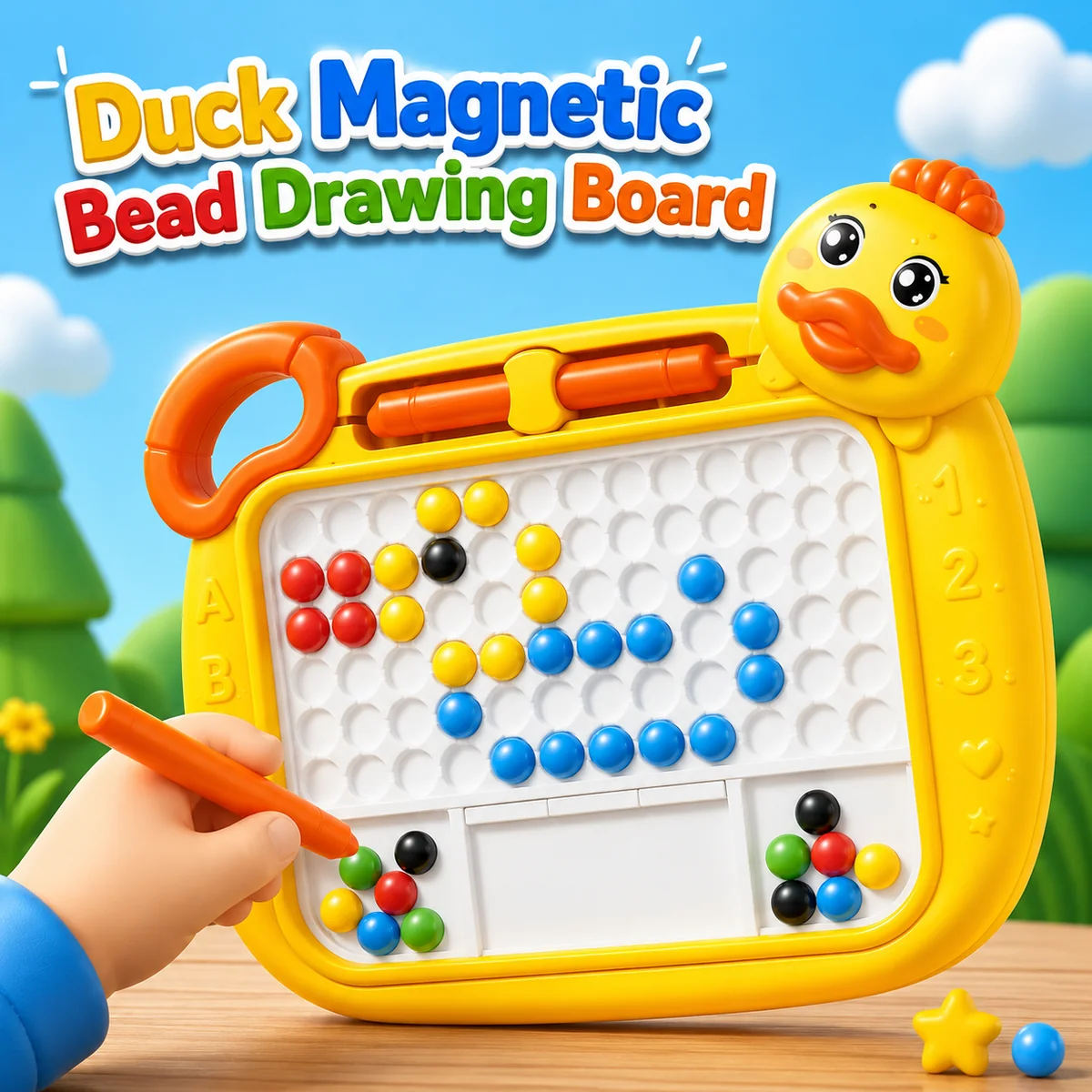 Duck Magnetic Bead Drawing Board for Kids (2337) (2)