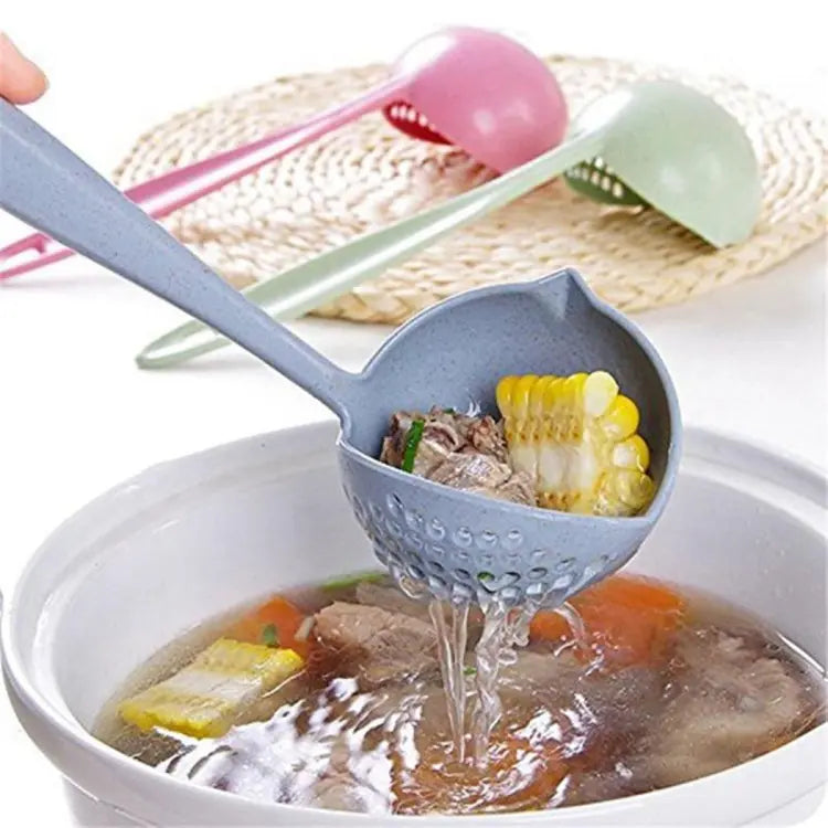 2 in 1 Plastic Draining Colander Soup Spoon / Scoop Colander Nylon Spoon Strainers Non-toxic Durable Nylon Drain Kitchen Accessories Strainers Kitchen Tools - Deliverrpk