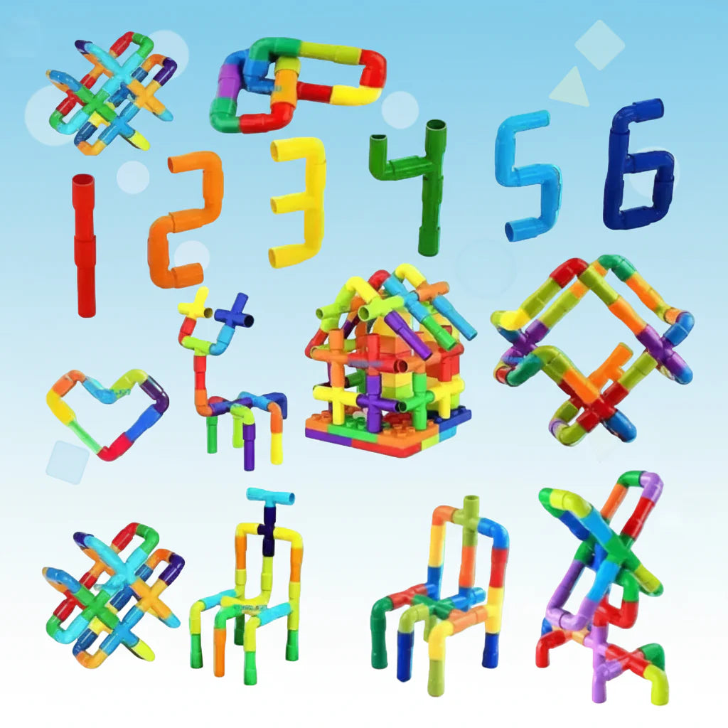 Colorful Creative Pipe Puzzle Building Blocks for Kids - Toynix.pk