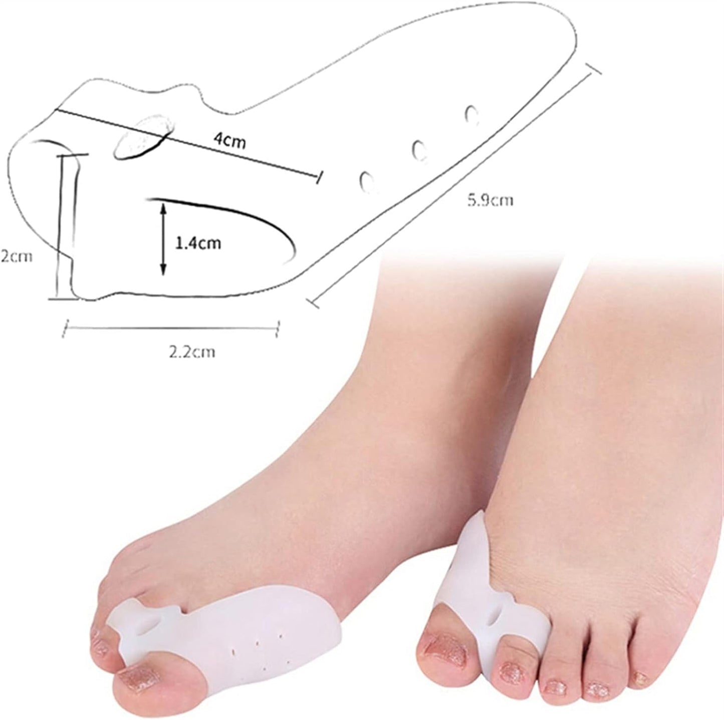 1Pair Silicone Gel Foot Fingers Toe Separator Thumb Protector - Deliverrpk