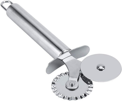 Double Wheel Pizza Cutter Wheel design is great for smooth and accurate cutting, good looking pizza tool. - Deliverrpk