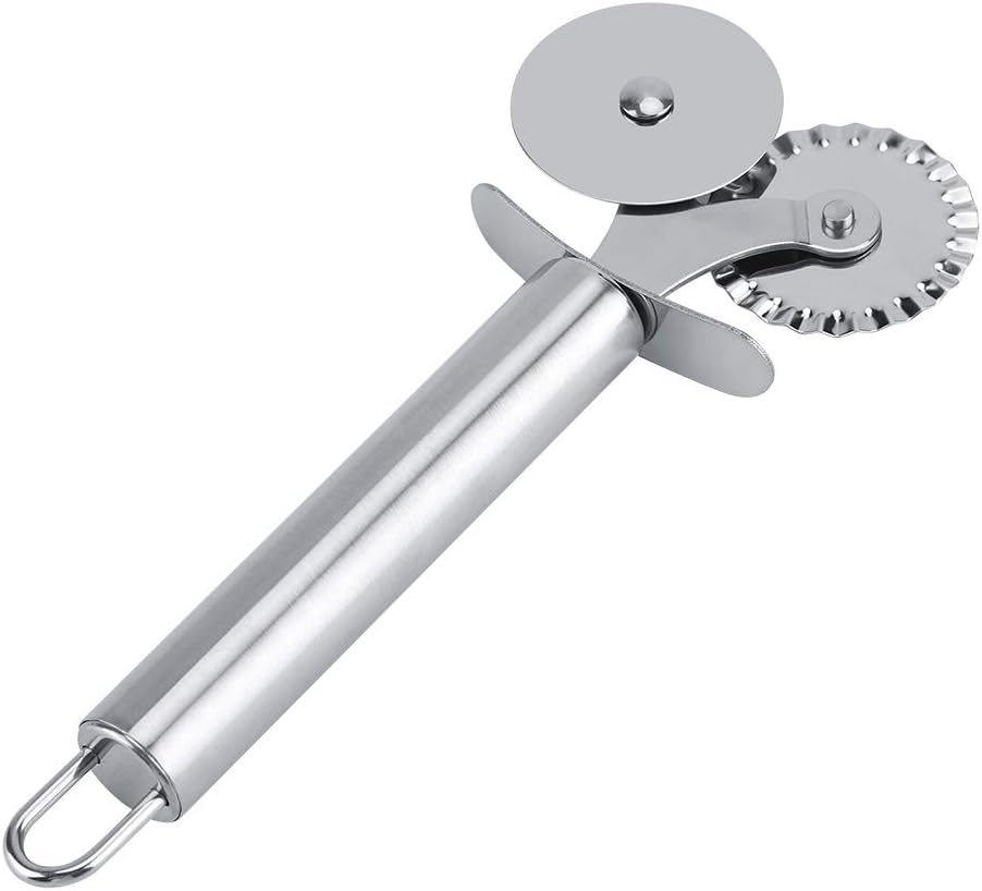 Double Wheel Pizza Cutter Wheel design is great for smooth and accurate cutting, good looking pizza tool. - Deliverrpk