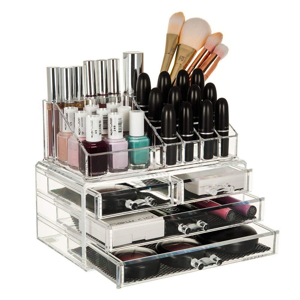 Acrylic 3 Drawers 12 Trapezoid Lipstick Makeup Display Stand Cosmetic Organizer Holder Case jewelry Box Storage - Deliverrpk
