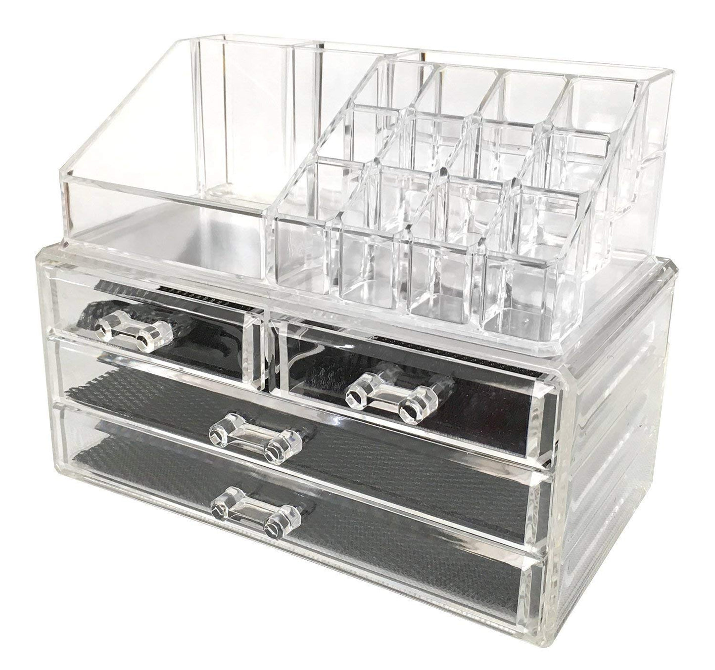 Acrylic 3 Drawers 12 Trapezoid Lipstick Makeup Display Stand Cosmetic Organizer Holder Case jewelry Box Storage - Deliverrpk