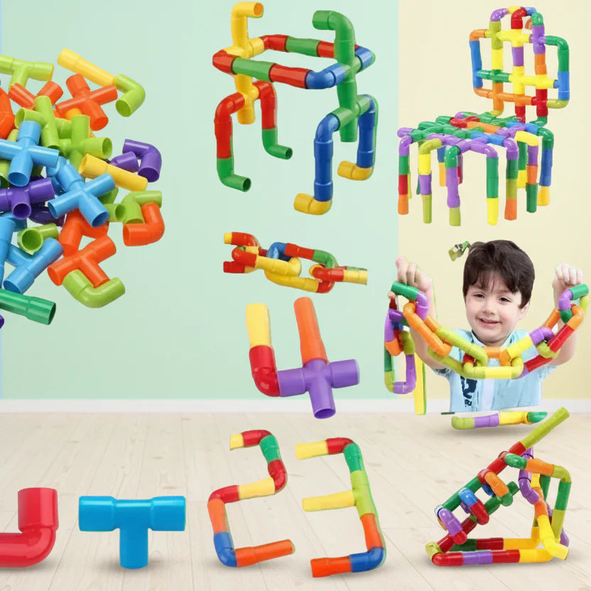 Colorful Creative Pipe Puzzle Building Blocks for Kids - Toynix.pk