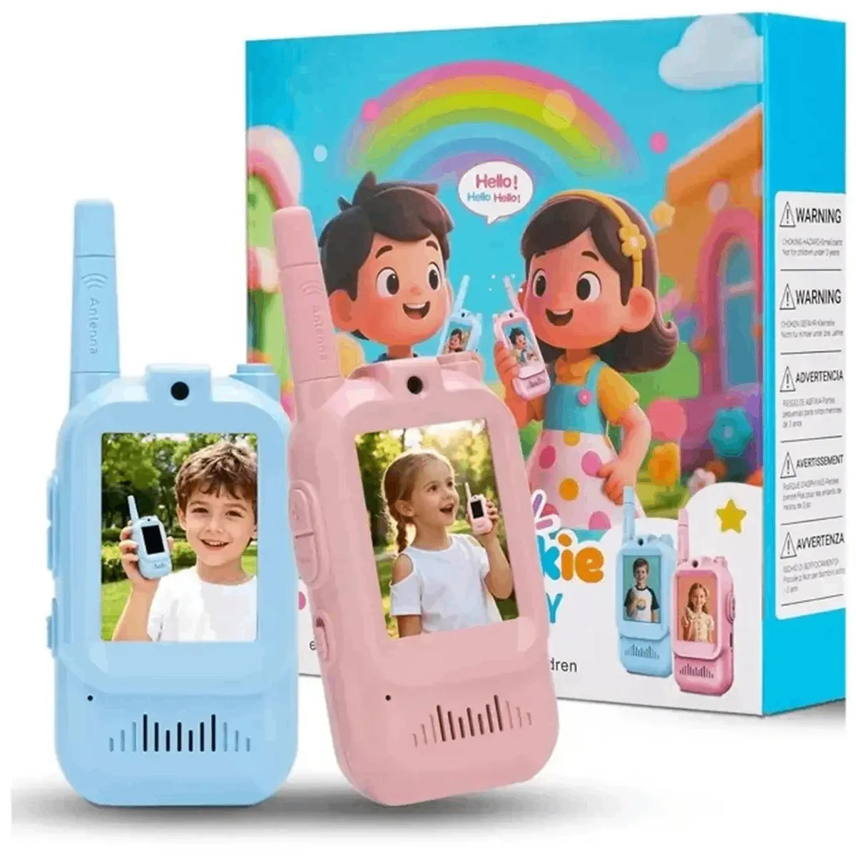2Pcs Kids Video Walkie Talkie – Rechargeable Communication Toys