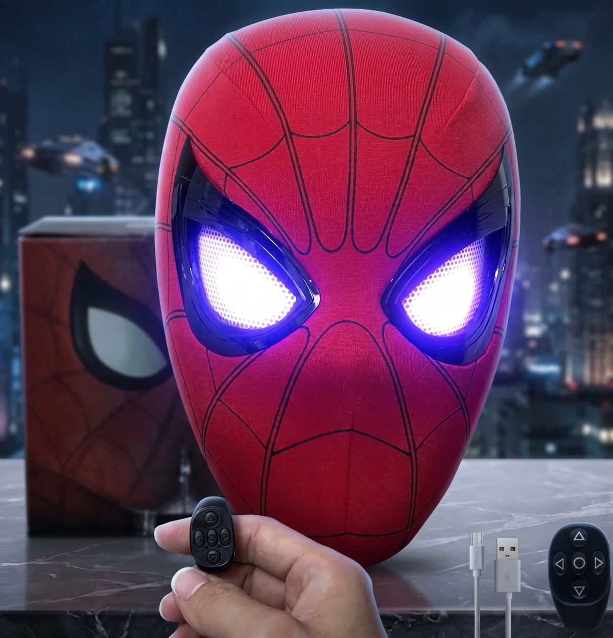 Realistic Spiderman Mask With Moving Eyes for kids superhero dress up