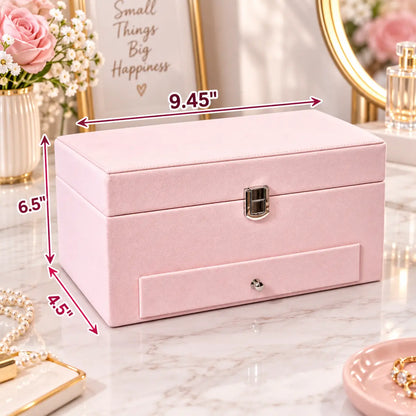 3 Layer jewellery Organizer box with multiple compartments for rings necklaces and earrings 