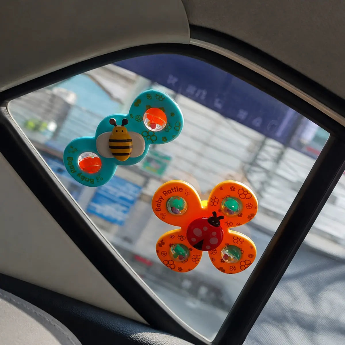 3 in 1 Baby Rattles Set with Suction Cup Spinner Toy