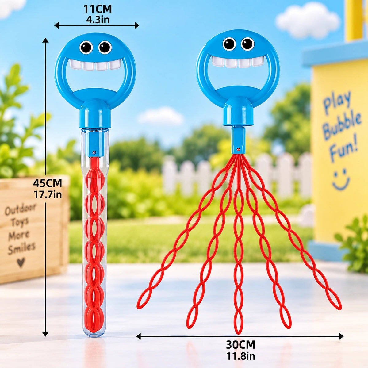 32 Hole Smiling Face Bubble Stick for Kids Bubble Making Toy