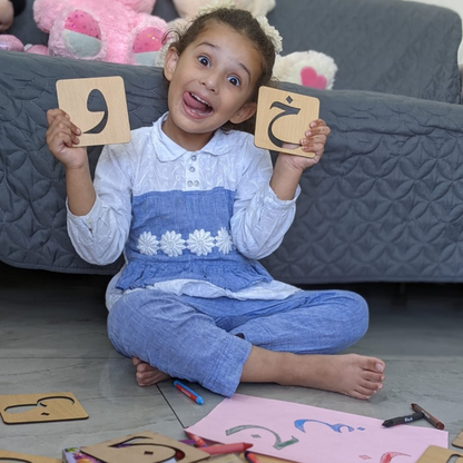 Puzzle Wooden Urdu, English Alphabet & Numbers Stencils Set