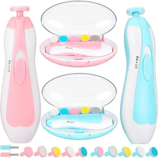 6 in 1 Baby Nail Trimmer Portable Electric Baby Manicure Pedicure Nail Clippers Infant Newborn Baby Nail Cutter with LED Light - Deliverrpk