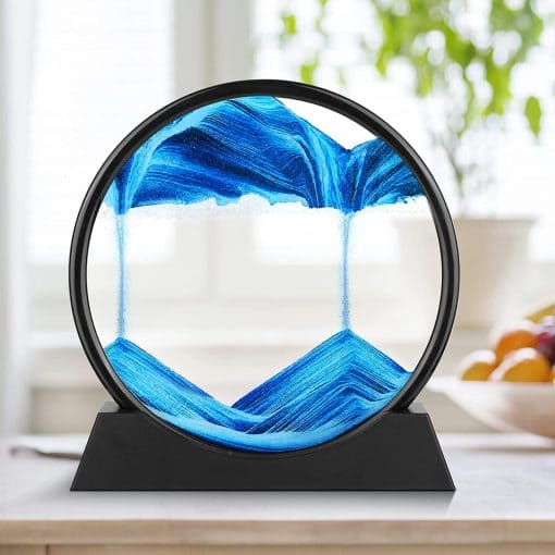 Moving Sand Art Picture Round Glass