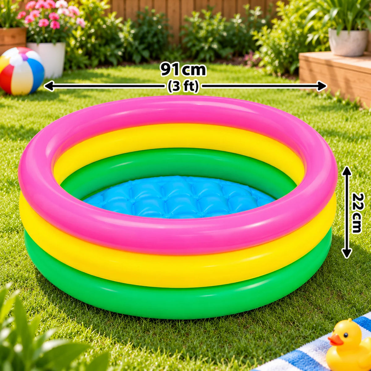 3 FT Intex Sunset Glow Baby Pool Inflatable Kids Swimming Pool