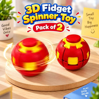 Colorful 3D Printed Spin Fidget Ball Toy for Kids