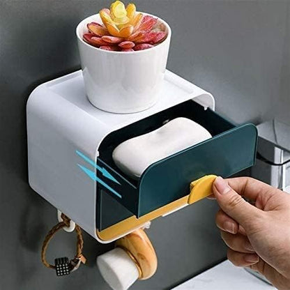 Wall-mounted 1-tier soap dispenser with convenient hanger - Deliverrpk