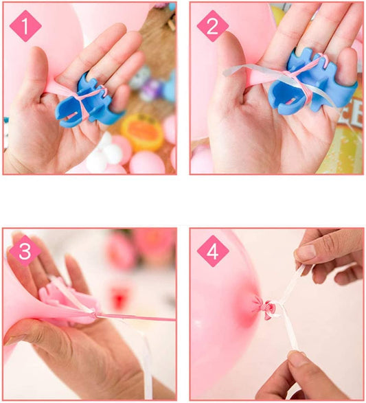 Pack of 10 Easy to Use Knot Tying Tool for Latex Balloon Party Supplies Balloons Tie - Deliverrpk