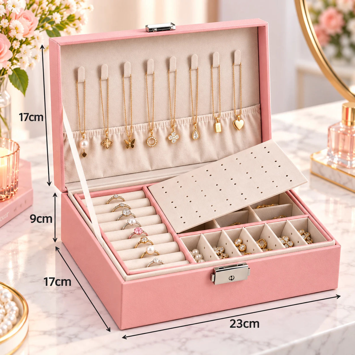 2 layer jewellery organizer box - deliverrpk