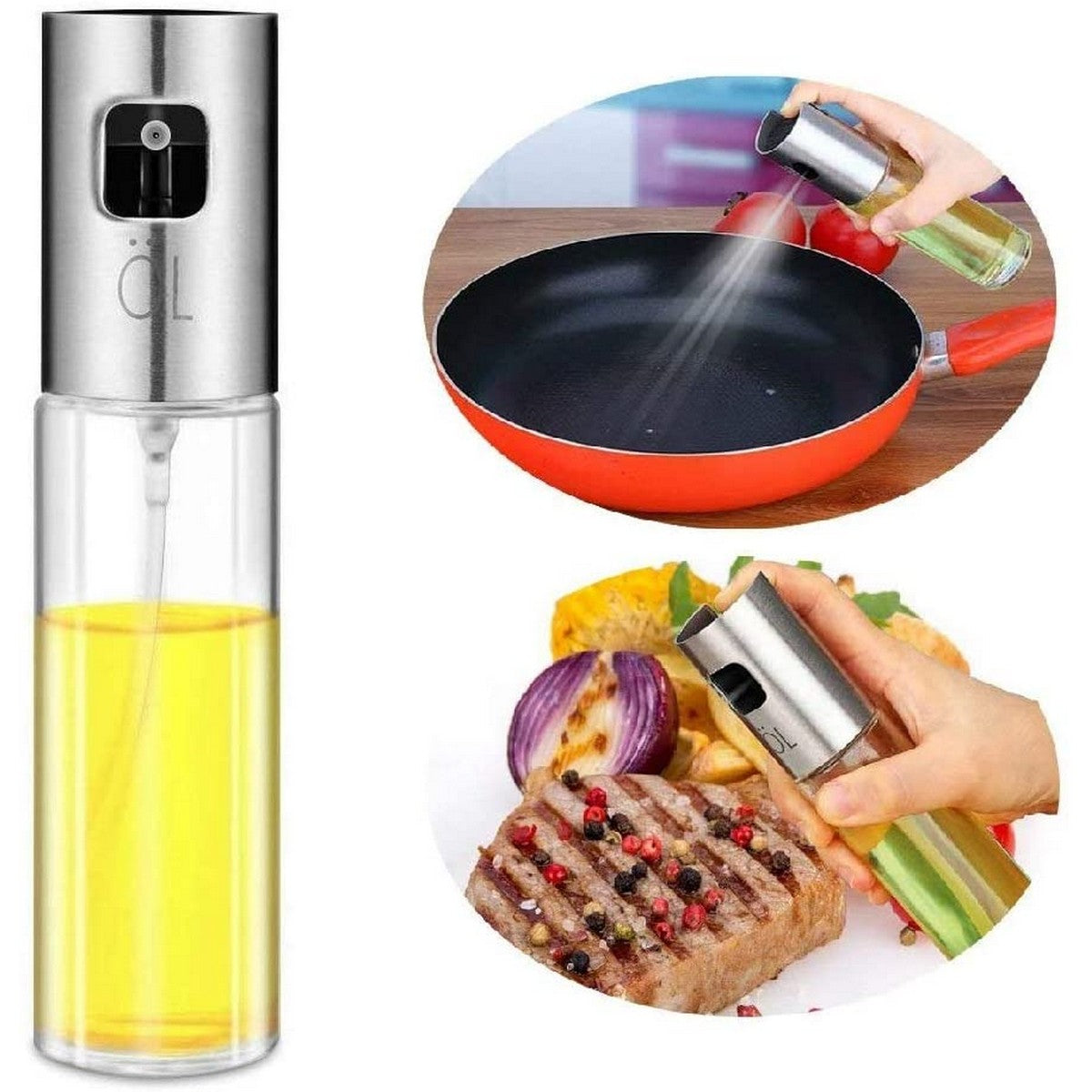 Glass Oil Spray Bottle Pump for Oil-Control Kitchen Olive Oil-Sprayer Pot Bottle Dispenser Gadget Cooking Tools For BBQ, Baking, Frying, Salad - Deliverrpk